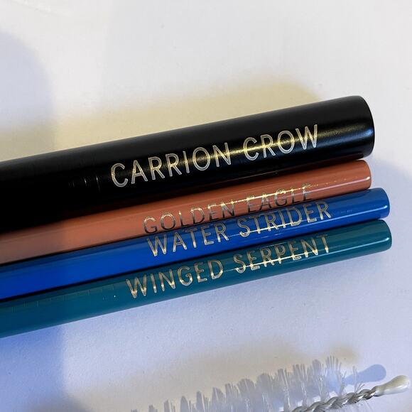 Illumicrate Black Sun Metal Straw Set Etched Engraved Clans Colored Reusable - Picture 5 of 7